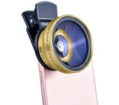 2 IN 1 Lens Universal Clip 37mm Mobile Phone Lens Professional 0.45x 49uv Super Wide-Angle + Macro HD Lens For iPhone Android
