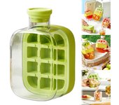 Cubitera 2 en 1 sin contacto, con forma de tetera, a prueba de fugas y llenado rápido sin contacto, apta para jugos, café helado y otras bebidas (blanca, 500 ml)