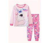 2pcs Boys Casual Crew Neck Animal Print Pajama Sets