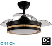 FABRILAMP Ventilador DC Viper Negro/Madera 48W 3 Aspas 6 Velocidades