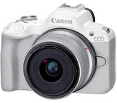 Canon EOS R50 White + Objetivo Canon RF-S 18-45mm IS STM / Cámara mirrorless
