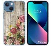 Funda Silicona compatible con iPhone 13 Mini (5.4) diseño Madera 08 Dibujos