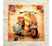 1 Pcs/Lot Digital Printed Cloth 28x28cm 100% Cotton Canvas Handmade DIY Patch Fabric Free Shipping Retro Locomotive Design