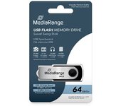 PENDRIVE 64GB USB 2.0 MEDIARANGE SILVER-BLACK