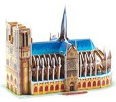 DAM. Puzle 3D de cartón de la Catedral de Notre Dame situada en París. 39 piezas. 16x7x11cm.