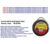 Sifer hilo desbrozadora naranja-negro silencio.helico.2.4mmx15 m