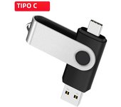 2 IN 1 USB Flash Drive 128GB TYPE-C Memory Stick 64GB Rotatable Pen Drive 32GB For Android phone Creative U Disk Gift 16GB 8GB