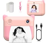 Cámara de Impresión Instantánea para Niños Sin Tinta Térmica con Fotografía de Video para Niñas y Niños Regalos de Cumpleaños Juguetes Digitales
