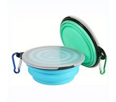 2 Pack Portable Collapsible Dog Bowl with Cover Travel-Friendly Waterand Food Dish with Lid