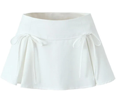 Preppy Style Mini Skirt with Bow Women Kawaii Low Waist Pleated Short Skirt Female Summer A Line Y2K 90s Cute Outfit Faldas New