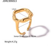 Anillo de acero inoxidable resistente al agua para mujer, anillo de corazón que no se decolora, anillos de Metal elegantes, joyería nueva Simple, anillos de acero inoxidable de Color dorado para mujeres y hombres