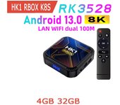 HK1 RBOX K8S RK3528 Android 13 Rockchicp 8K HDR LAN 100M Dual Wifi 2.4G 5G BT4.0 RAM 2GB 4GB ROM 16GB 32GB 64GB Smart TV Box