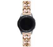 22mm/20mm band For Samsung Galaxy watch 6/5 pro/4/Classic/Active 2 Luxury Leather+metal bracelet Huawei watch GT2-2e-3 pro strap