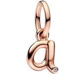 2023 New 925 Silver Plated Rose Gold Letter a-z Script Alphabet Dangle Charm Fit Pan Bracelet DIY Romantic Jewelry Gift