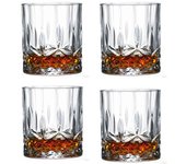 4 Styles 4pcs Clear Crystal Whisky Glasses Set Rocks Wine Glasses Glassware for Cocktail Scotch Bourbon Gin Brandy Rum Drinks