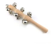 Cascabeles de mano Cascabeles de trineo Instrumento musical de madera de Navidad con sonajeros de mango Cascabeles Sonajeros de madera de palo
