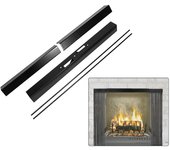Kit de barra de cortina para chimenea ajustable, pantalla de chispa para chimenea, cenefa de Metal, barra de chimenea resistente para cortina de malla para chimenea