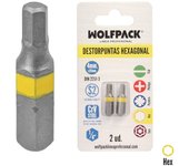 Puntas destornillador hexagonal 4,0 mm. (2 piezas). acero s2 al cromo vanadio. puntas hexagonales, destorpuntas,