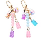 2 colgantes de Ositio con forma de corazón, para Niños, laveros, minillaveros, laveros, laveros para Mujer, multicolor, Gesamtnänge ca.100 mm