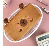 Cute Capibala Plush Pencil Case, Large Capacity Pencil Case, Capybara, Office Storage Bag, Student Stationery, School Supplies