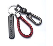 Trendy DIY Mobile Phone Number Plate Pendant Keychain for Men Punk Simple Woven Leather Rope Anti-lost Car Key Chain Accessories