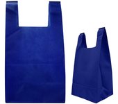 Bolsa de tela No Tejida de Camiseta con Fuelle 46x25cm Azul Reciclable