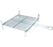 Parrilla doble de acero para barbacoa 50 x 50 cm. Rejilla grill portátil con patas cuadrada, asado de pescado, carne. Ideal para jardín, camping, acampada