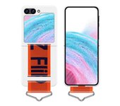 Fashion Personality Woven Wrist Strap Phone Case For Samsung Galaxy Z Flip 5 4 3 Soft Silicone Cover For Samsung Z Flip 5 Fundas