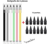 6/12/18pcs Inkless Pencil,Forever Pencil Reusable Everlasting Unlimited Pencil Writing Drawing Students Office School Supplies