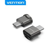 Vention lector de tarjetas microsd - interfaz usb 2.0 - tipo c - proceso de galvanoplastia niquel - color negro
