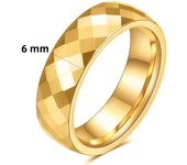 Fashion Tungsten Steel 4MM/6MM Ring for Women Cut Polygonal Diamond Couple Rings Wedding Party Jewelry and Accessories Wholesale