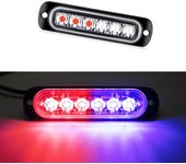 1x Universal Car Truck LED Flash Light Strobe 12V 24V 6LED Bar Light Side Light Vehicle Emergency Warning Lamp