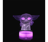 Anime Yoda Baby 3D Lamp LED Illusion Night Light Color Changing Lampara for Kids Bedroom Decor Nightlight Manga Groot Table lamp