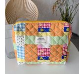 Korean Quilted Fresh Flowers Makeup Bag For Women Portable Toilet Bag Female Handbags Floral Organizers Storage Cosmetics Pouch