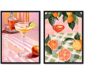 Set de 2 cuadros calidad premium con marco de madera - 30x40 cm o 50x70 cm - POSTER LAB