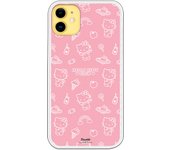 Funda original compatible con iPhone 11 con un diseño de Hello Kitty patron sobre rosa