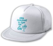 MERCHANDMANIA Gorra 5 paneles redecilla trasera frase graciosa hoy cambiamos el gyn por el gin estilo rapero