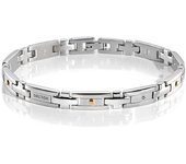 Pulsera para hombre, Colección BASIC Sector Jewels, 22 cm WIDE, en Maple y PVD Gold Amarillo-SLI57