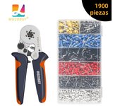 WOZOBUY Ferrule Crimping Tool Kit with Ferrules Insulated Wire Terminals, Ratchet Wire Crimper for Electrical Wire Connectors