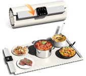 Tabla Calentadora de Alimentos,60-100℃ Bandeja de Calentamiento de Alimentos Plegable,Bandejas de Calentamiento Eléctrico Portátil con temporizador de 4 horas,para Bufés, Familia, Fiestas, Eventos