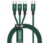 Baseus 20W PD 3 in 1 USB Type C Cable for iPhone 15 14 13 Max Charger Cable for MacBook iPad Pro Samsung Xiaomi Micro USB Cable