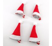 1/4/6/12pcs Christmas Xmas Hat Hair Clips Santa Cap Duckbill Clips Cute Mini Hat Hair Barrettes Holiday Hair Accessories