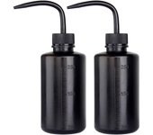 Botella de lavado de seguridad de plástico de 250ml, botella de compresión con boca estrecha y etiquetas de escala, botella de chorro 2 paquetes