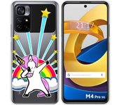 Funda Silicona Transparente para Xiaomi POCO M4 Pro 5G diseño Unicornio Dibujos