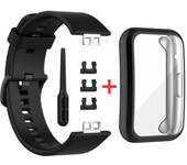 TPU Case+Silicone Band For Huawei Watch FIT Strap Smartwatch wrist Sport bracelet Smart watchband+cover fit watch Accessories