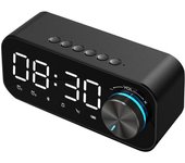 Reloj Despertador with Radio Digital, Altavoz with Bluetooth, Pantalla LED de Hora y Alarma y surface de Espejo para escritorio
