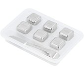 cubitos de hielo de acero inoxidable reutilizables para whisky, vino, cerveza, bebidas, piedra de hielo con abrazadera