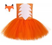 Traje de zorro para cosplay de Halloween, disfraz de fiesta de animales del bosque de dibujos animados, falda hinchada para niños con accesorios para el cabello