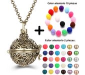 Mexico Chime Angel Wings Music Ball Caller Locket Necklace Vintage Pregnancy Necklace Aroma Essential Oil Diffuser Women Jewelry