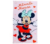 SUN & SURF Toalla de playa Infantil MINNIE Licencia Disney Original, Microfibra Rizo, Suave y Absorbente, Ideal para Piscina, Playa o Campo